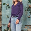 Anna-Kaci Women's Long Sleeve Knit Top with Asymmetrical Button Detail and Ribbed Texture - 3 of 4