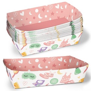 Big Dot of Happiness Pajama Slumber Party Paper Food Trays, Disposable Double-Sided Paper Food Holders for Nachos, Hot Dogs, French Fries - 12 Ct - 1 of 4