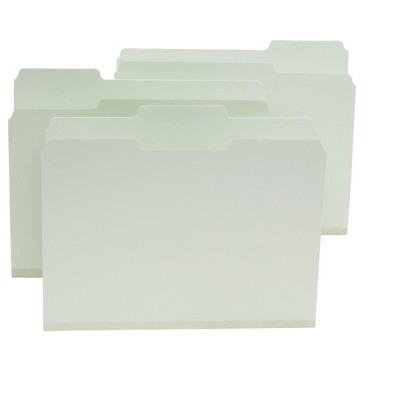 Staples Top Tab Pressboard File Folders Letter Size Light Green 410506