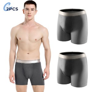 CARER 2-Pack Reusable Mens Incontinence Underwear Washable Moderate Absorbency Leak-Proof Mens Incontinence Boxer - 1 of 4