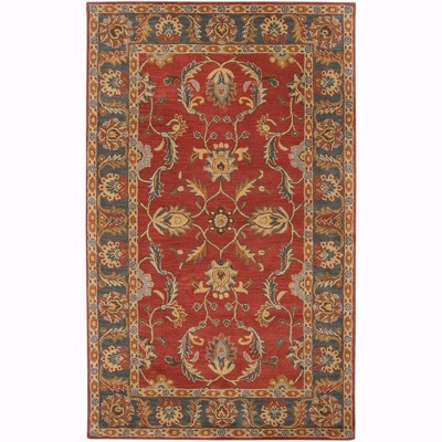 Mark & Day Daysland 4'x6' Rectangle Tufted Indoor Area Rugs Rust: Wool, Stain-Resistant, Handmade, Floral Pattern, Traditional Style