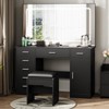 Vanity Desk with Power Outlet, Makeup Vanity with Large Mirror and LED Lights - 3 of 4