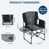 Camping Director Chair With Side Table - 400 Lbs Heavy Duty Portable Folding Chair With Detachable Side for Beach, Trip, Picnic - 2 of 4
