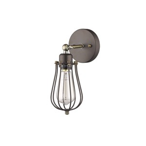 Chloe Lighting Charles Industrial-Style 1 Light Rubbed Bronze Wall Sconce 5" Wide - 1 of 4