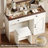 RISOKEYS 43.4" Vanity Desk with 3 Drawers & Mirror, Lots Storage Cabinet for Stylish Bedroom,(Includes Only Dressing Table with Mirror and Stool) - 4 of 4