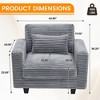 Hyleory Corduroy Oversized Accent Chair, Sofa Chair with Large Seat and Wide Armrests, Modern Armchair Reading Chairs for Bedroom Living Room - 3 of 4