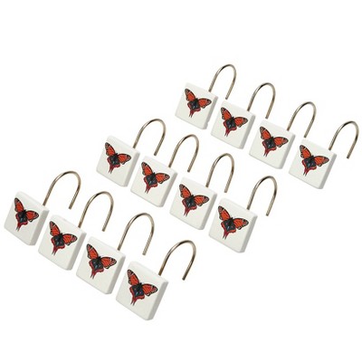 The Lakeside Collection Skeleton with Butterflies Bath Collection - Set of 12 Shower Hooks
