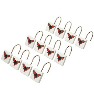 The Lakeside Collection Skeleton with Butterflies Bath Collection - Set of 12 Shower Hooks - 1 of 2