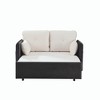 53" Modern Convertible Sofa Bed, Velvet Fabric Pull Out Sleeper Loveseat With USB Port And 2 Removable Armrests - 2 of 4