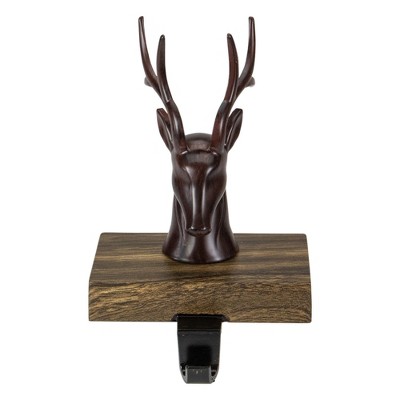 Northlight 7.5" Brown Marbled Buck Deer Head Christmas Stocking Holder