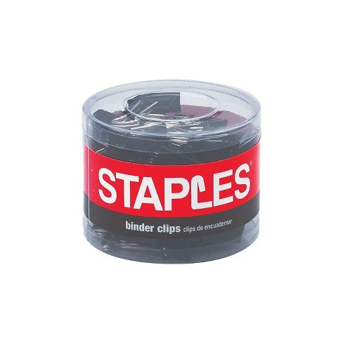 Staples Mini Metal Binder Clips Bulk Pack Black 3/5" Size with 1/4" Capacity 