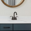 Cobbe Oil Rubbed Bronze Bathroom Faucet 2-Handle with 360 Degree Rotating Spout, 4-inch Centerset Vanity Sink with Pop-Up Drain and Supply Hoses - 3 of 4