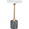 Brayan Side Table Marble White - ZM Home: Gold Iron Pedestal, Chrome-Plated Finish, 22" Height - 2 of 4