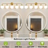 POWLIG 38.98-in 5-Light Gold Bathroom Light Fixtures Over Mirror Vanity Lighting with Milk White Glass Globe Shades - 4 of 4