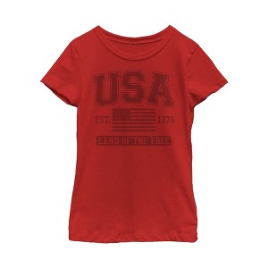 Girl's Lost Gods Fourth of July  Land of Free T-Shirt - 1 of 4