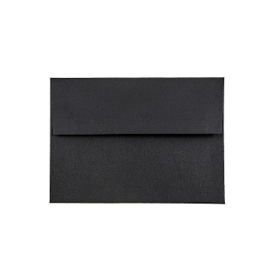 JAM Paper A6 Invitation Envelopes 4.75 x 6.5 Black Linen 68999I