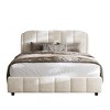Boucle Upholstered Platform Bed with Curved Headboard, Modern Soft Fabric Frame Bed for Bedroom-Baofuwish - 3 of 4