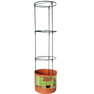 Hydrofarm Tomato Barrel Pot Garden Planting System with 4 Foot Trellis Tower