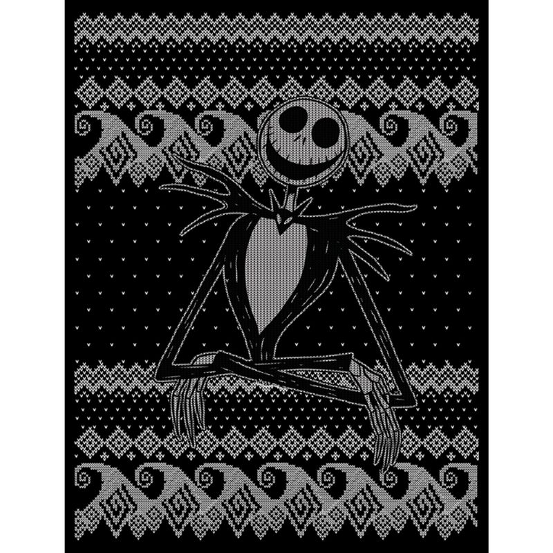 Men's The Nightmare Before Christmas Jack Skellington Distressed Christmas Sweater T-Shirt, 2 of 6