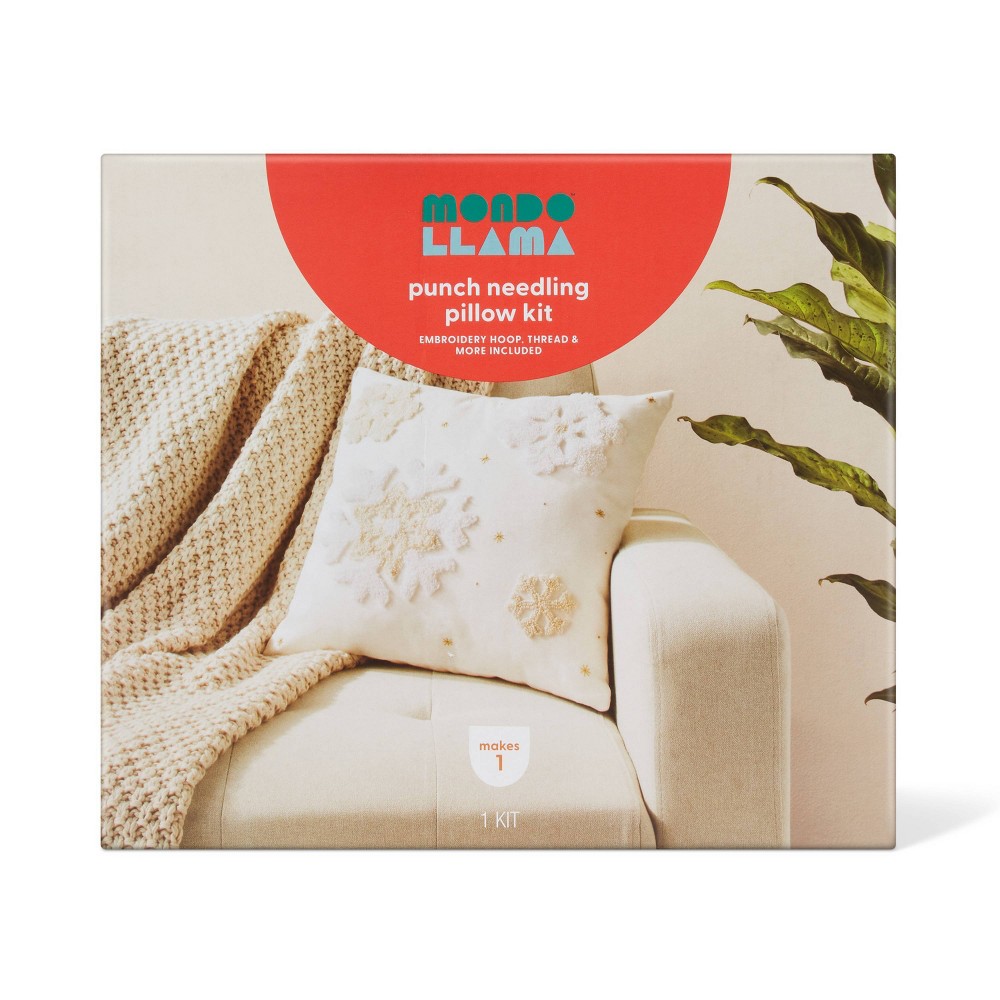 Christmas Craft Punch Needle Snowflake Pillow Kit- Mondo Llama™