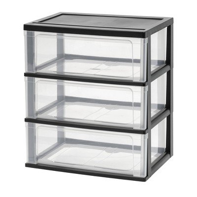 IRIS 3 Drawer Wide Chest ClearBlack