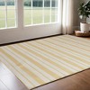 HomeRoots 2' X 3' Yellow And Ivory Striped Dhurrie Hand Woven Stain Resistant Area Rug - 2 of 3