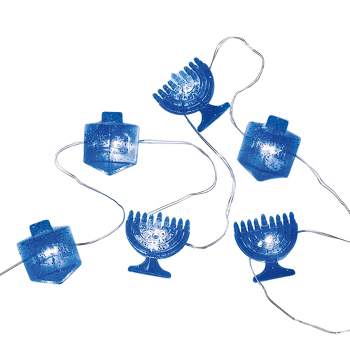 Rite Lite 20 Battery Operated Blue Micro LED Hanukkah Micro String Lights - 6 ft Silver Wire