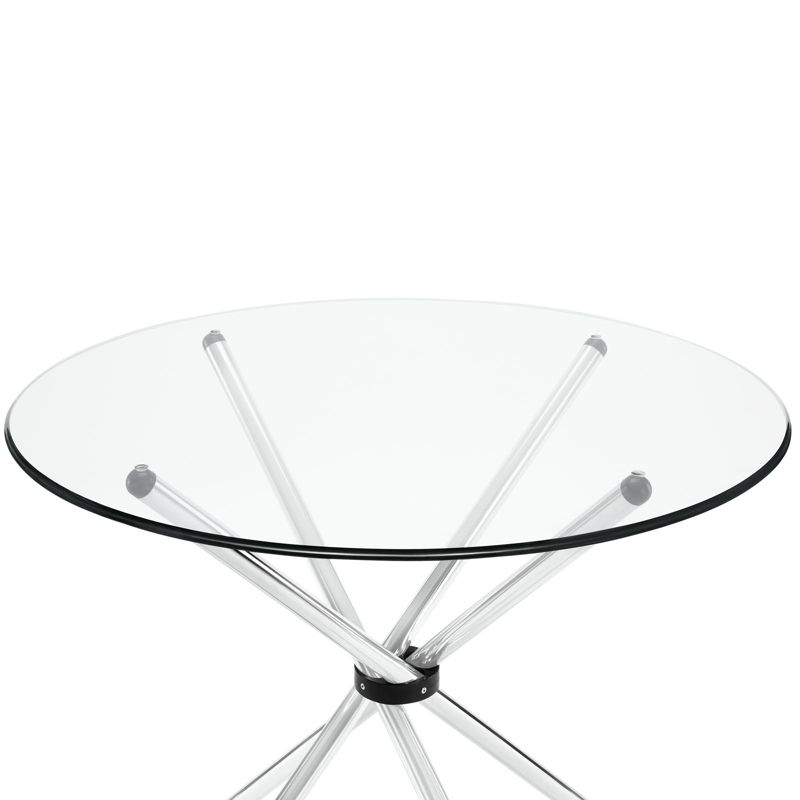 Baton Round Dining Table Clear - Modway, 5 of 7
