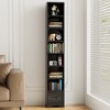 VECELO Tall Narrow Corner Bookcase, Enclosed Free-Standing Storage Cabinet with Open Shelves and Dust-Free Organization, White/Black/Brown - 3 of 4