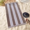 Striped Oversized Extra Large Cotton Beach Towel Set by Blue Nile Mills - 4 of 4