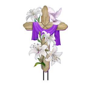 Briarwood Lane Metal Art 28x15 Easter Lily Cross For Easter Metal Art - 1 of 3