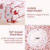 Christmas Sheets Queen, Soft Brushed Microfiber Bed Sheet Set, 16 Inches Deep Pocket Fitted Sheet Winter Holiday Sheets Set 4 PCS, Red Forest, Queen - 4 of 4
