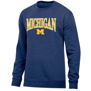 NCAA Michigan Wolverines Men's Crew Neck Fleece Sweatshirt - 1 of 3