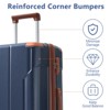 Syemin Luggage Luggage Sets 3 Piece Expandable Hard shell ABS Suitcases with Double Spinner Travel luggage Set with TSA Lock, Blue, 18.3"*12"*29.9" - 2 of 4