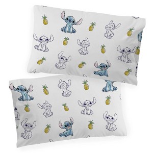 Saturday Park Lilo and Stitch Watercolor Vibes 100% Organic 2 Pack Cotton Pillowcase - 1 of 4
