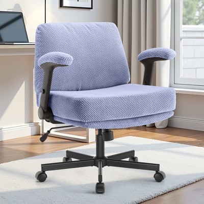 Dsvimoy Task and Office Chair Adjustable Swivel Criss Cross Desk Chair with Thick Cushion for Work, Purple, 27"*22.9"*13"