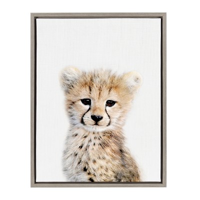 18" x 24" Sylvie Cheetah Framed Canvas by Amy Peterson Gray - Kate and Laurel