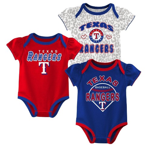 Mlb Texas Rangers Infant Girls' 3pk Bodysuits - 6-9m : Target