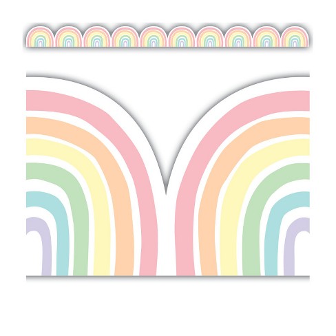 Teacher Created Resources Pastel Pop Rainbows Die-cut Border Trim, 35 ...