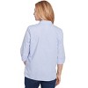 Alfred Dunner Womens Striped Woven Butterfly Button Down Top , Blue , Size M - 2 of 4
