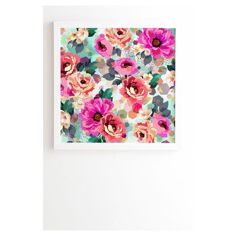 Marta Barragan Camarasa Abstract Geometrical Flowers Framed Wall Art 20&#34; x 20&#34; White - Deny Designs, 1 of 6