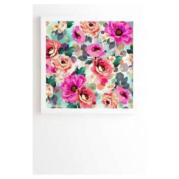 Marta Barragan Camarasa Abstract Geometrical Flowers Framed Wall Art 20" x 20" White - Deny Designs