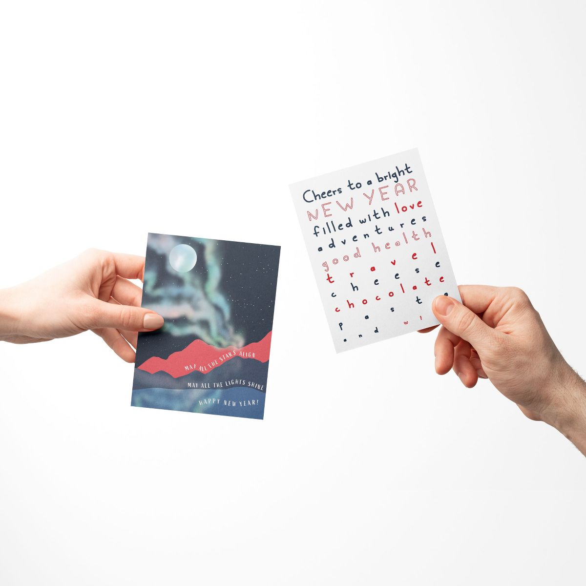New Year Greeting Card Pack (3ct) "Happy New Year, Cheers to a Bright New Year, Stars Align" by Ramus & Co - thumbnail 2