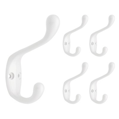 Franklin Brass 5pk 3"Heavy Duty Coat & Hat Decorative Hooks White