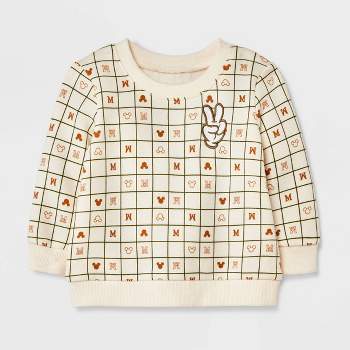 Baby Boys' Disney Mickey Mouse Printed Pullover Sweatshirt - Off-White
