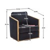 Akoasm 360 Degree Soft Accent Lounge Swivel Barrel ArmChair With Pillow For Living Room, Office & Bedroom-Black - 2 of 4