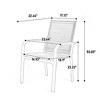 7 Pieces Patio Dining Set, Steel Outdoor Furniture Table and 6 Stackable Textilene Chairs, Family Conversation Set for Backyard Garden Poolside - 4 of 4