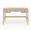 Martha Stewart Rhett Home Office Writing Desk with Tapered Legs in Light Natural with Antique Bronze Hardware - 3 of 4