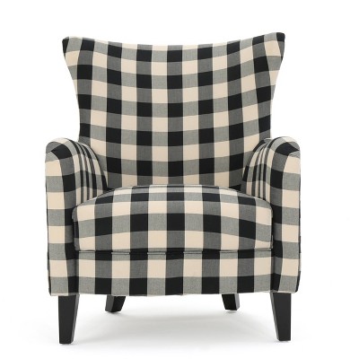 black white armchair