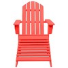 vidaXL Solid Fir Wood Adirondack Patio Chair with Detachable Ottoman, Red - Classy, Comfortable Outdoor Seating - 2 of 4